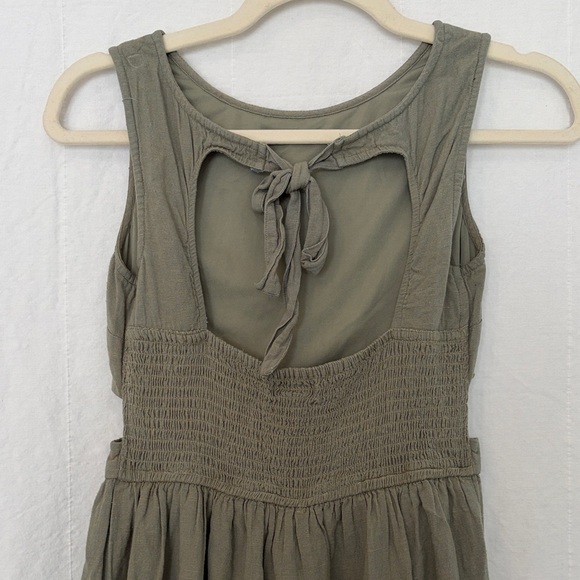 Japna Olive Green Sleeveless Midi Dress, Small - Picture 5 of 6